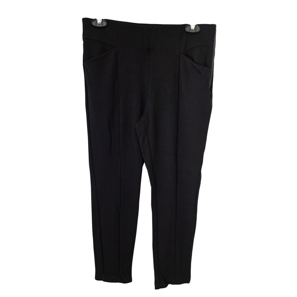 VETTA Capsule Women Black High Rise Side Zip Pintuck Cigarette Pants Size M